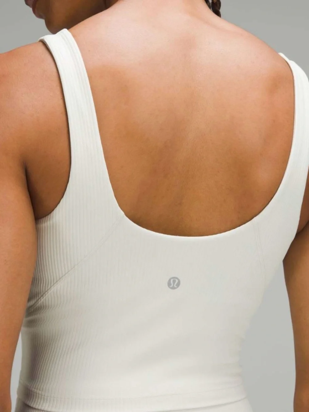Lululemon Align Ribbed Tank Top Shine Bone Radiate Transparent Foil Ivory size 8